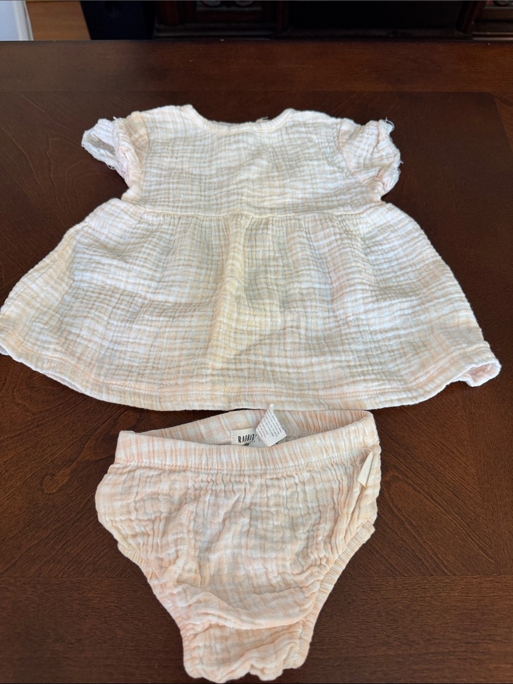Soft Pink Muslin Diaper Cover Set - Infant Dress & Bloomers